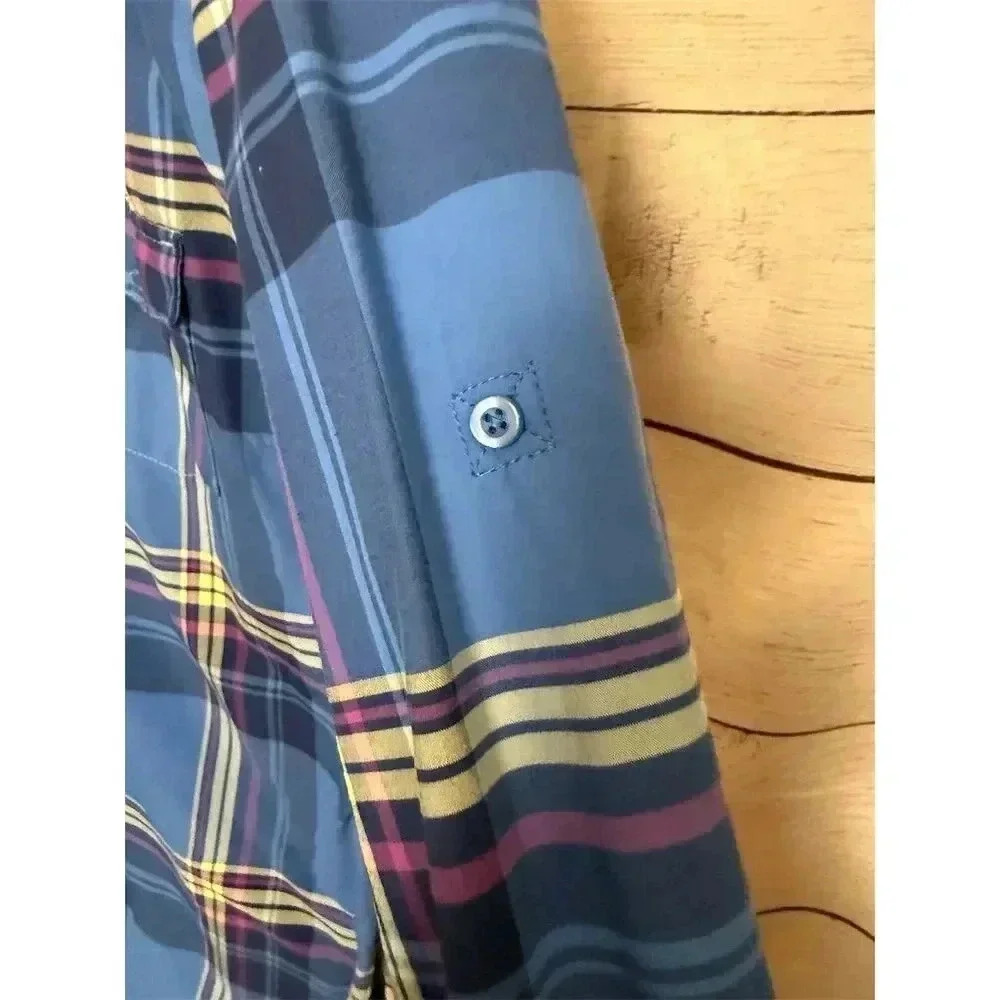 Kuhl Women's Plaid Flannel Button-Up Shirt Blue Size S Casual Long Sleeve - Picture 4 of 10